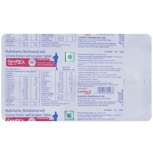 geofit men tablet 10's